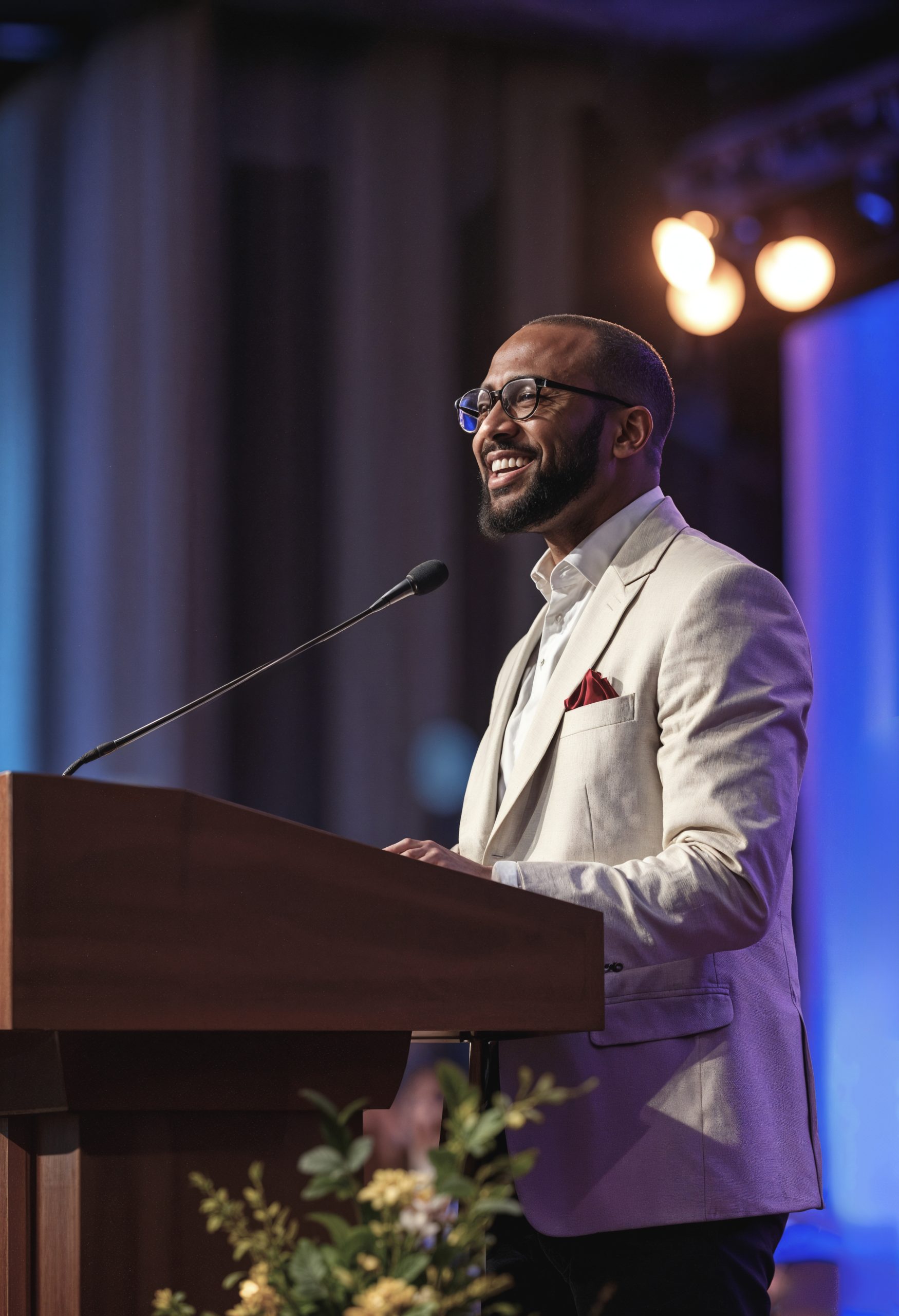 smiling-speaker-podium